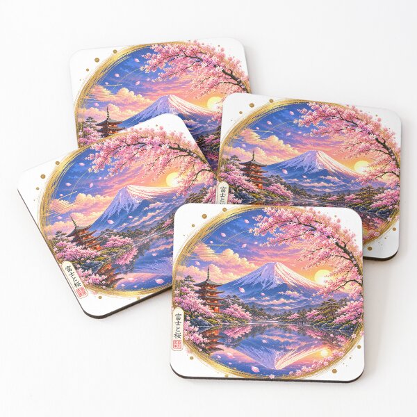 Item preview, Mount Fuji and Cherry Blossoms designed and sold by Rainbow Heart Japan.
