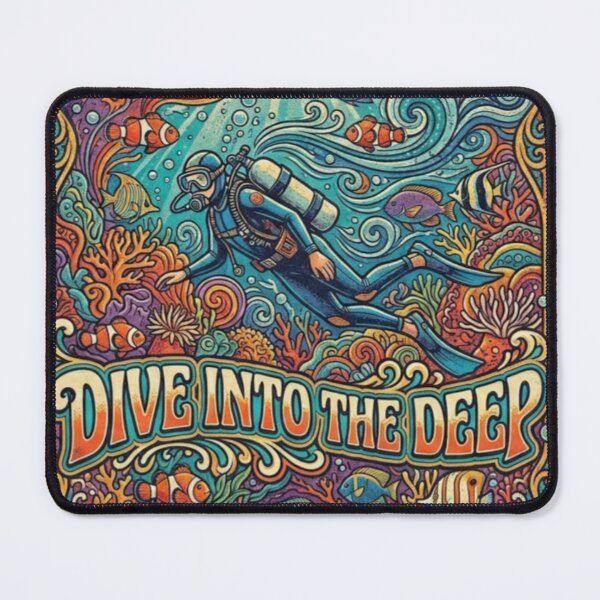 Item preview, Dive Into The Deep Retro Scuba Poster designed and sold by Skyrocketz.