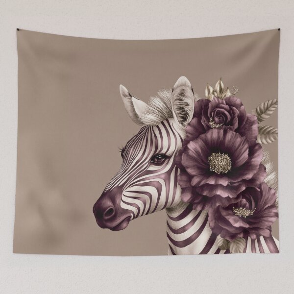 Item preview, Wild Grace Zebra With Flowers designed and sold by artsandsoul.