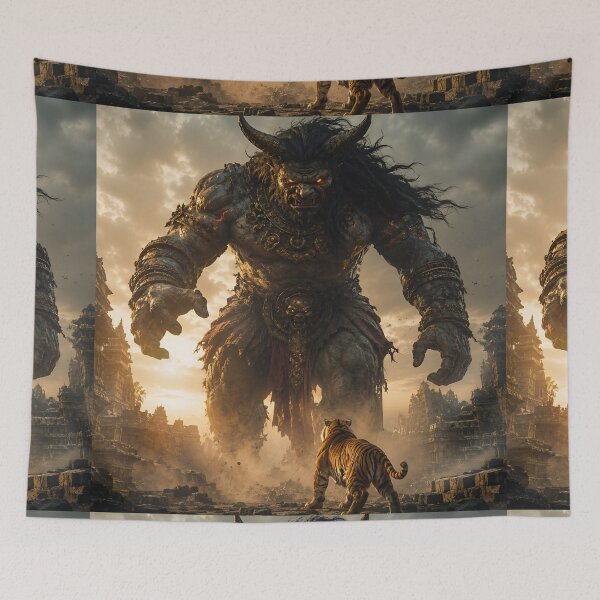 Item preview, Demon and Tiger designed and sold by AwesomeDigiShop.