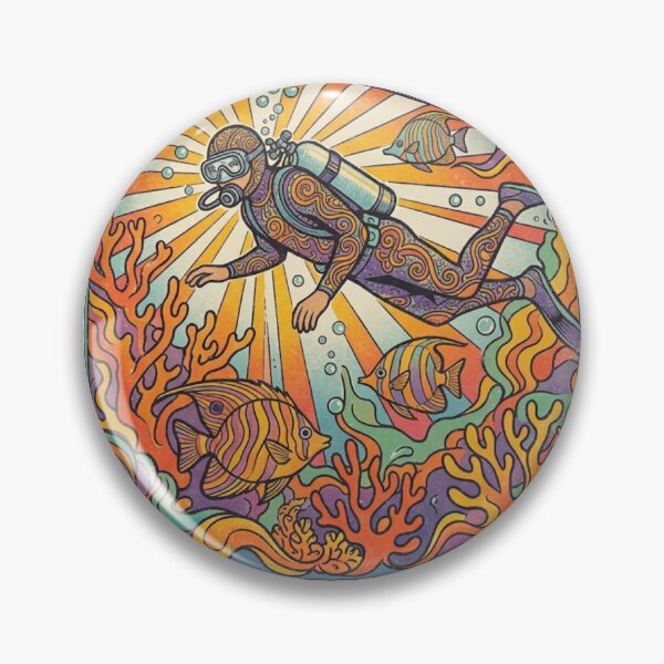 Artikelvorschau, Tiefsee-Psychedelia Vintage-Tauchkunst entworfen und verkauft von Skyrocketz.