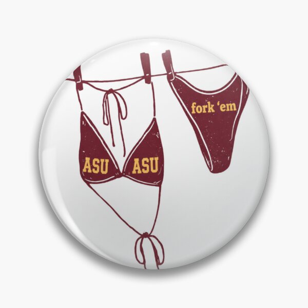 Artikelvorschau, ASU Fork ’Em Maroon & Gold Bikini Illustration entworfen und verkauft von quintana11.