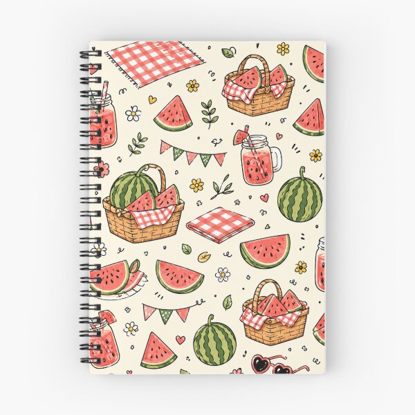 Item preview, Watermelon Picnic Doodles Cute Summer Fruit Pattern designed and sold by RJACreative.