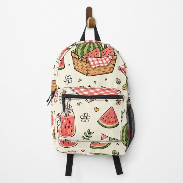 Item preview, Watermelon Picnic Doodles Cute Summer Fruit Pattern designed and sold by RJACreative.