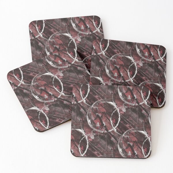 Item preview, White Circle Grunge Pattern on Maroon designed and sold by Artistestella.