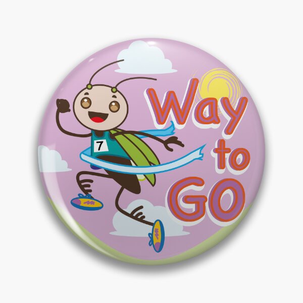 Item preview, Cute Grasshopper with Way to Go letters designed and sold by Konopikyu.