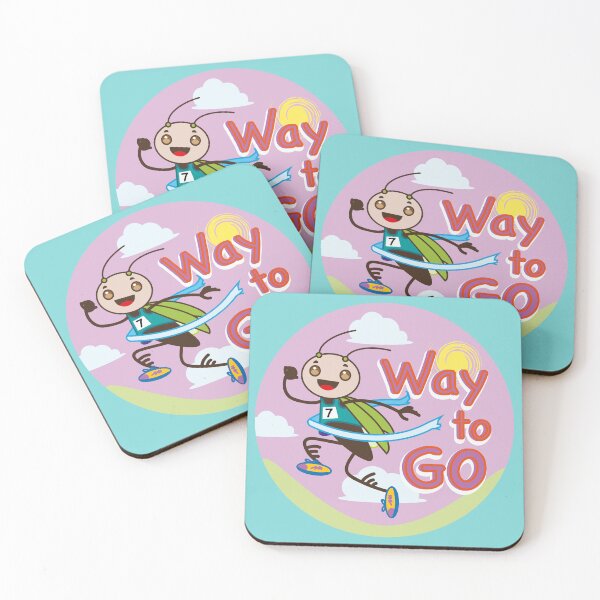 Item preview, Cute Grasshopper with Way to Go letters designed and sold by Konopikyu.