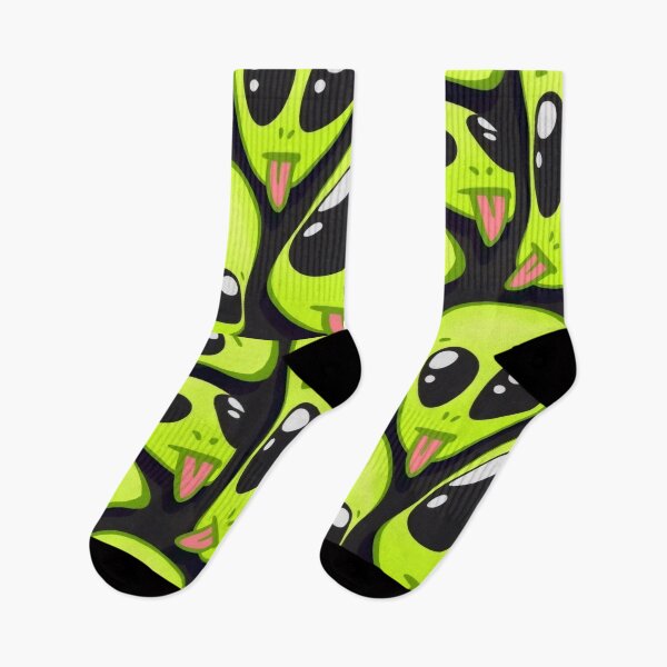 Item preview, Crazy Green Alien Tongue Out - Neon Sci-Fi Pattern Illustration designed and sold by Billy Morfo™.
