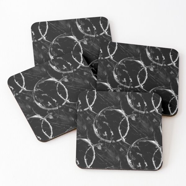Item preview, White Circle Grunge Pattern on Black designed and sold by Artistestella.