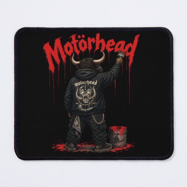 Item preview, Motörhead Heavy Metal Bull Red Paint Street Art designed and sold by ZHISUART.