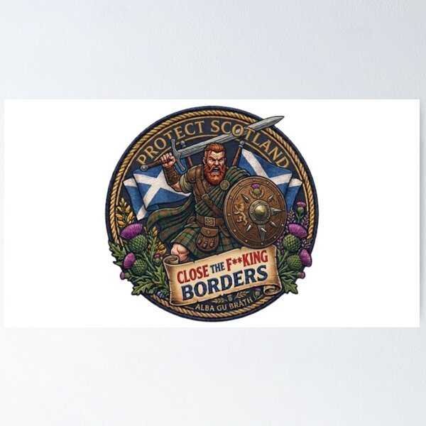 Item preview, Protect Scotland Close the F**KING BORDERS designed and sold by Kirrindy Designs.