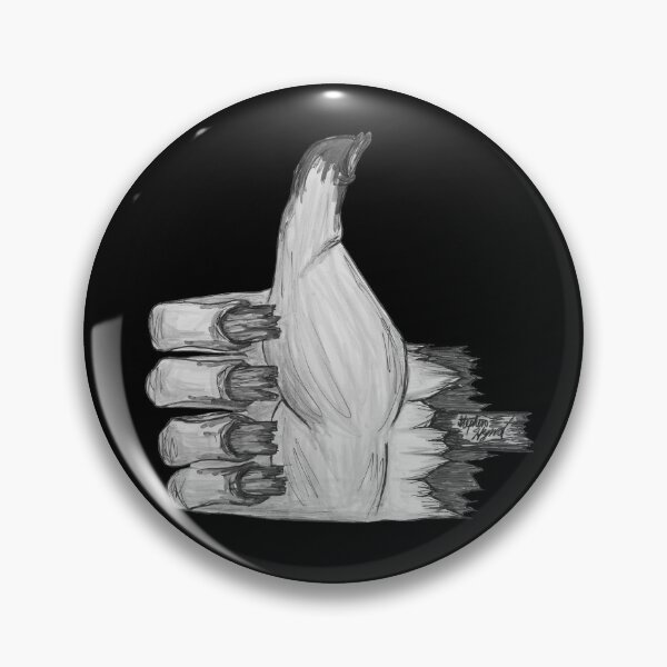 Item preview, Desaturated Thumbs Up Scar-E-Moji - Grayscale Horror Art designed and sold by Grimmlar.