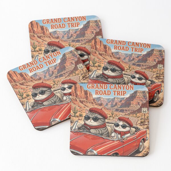 Item preview, Freda and Junior Grand Canyon Road Trip - Kawaii USA Route 66 Cats designed and sold by MAISON SYLVIE.