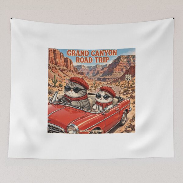 Item preview, Freda and Junior Grand Canyon Road Trip - Kawaii USA Route 66 Cats designed and sold by MAISON SYLVIE.