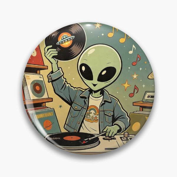Item preview, Spin The Unknown Alien DJ Vinyl Poster designed and sold by NatalieJeans.