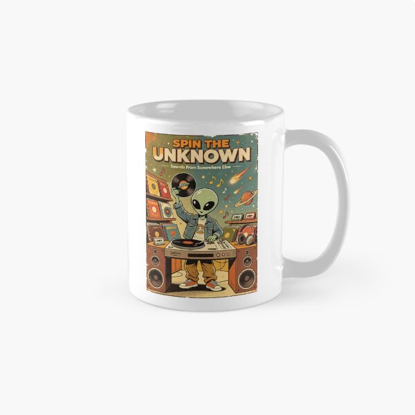 Item preview, Spin The Unknown Alien DJ Vinyl Poster designed and sold by NatalieJeans.