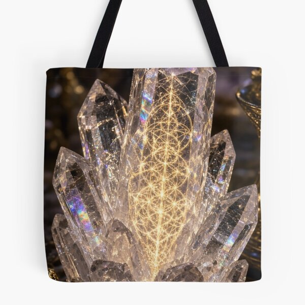 Item preview, Crystal Cluster Sacred Geometry Glow designed and sold by IntelliMindDesigns.