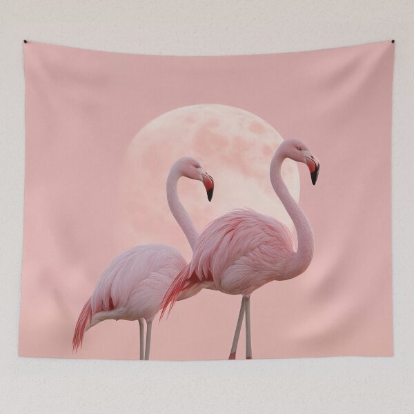 Item preview, Pink Moon Flamingo Romance designed and sold by artsandsoul.