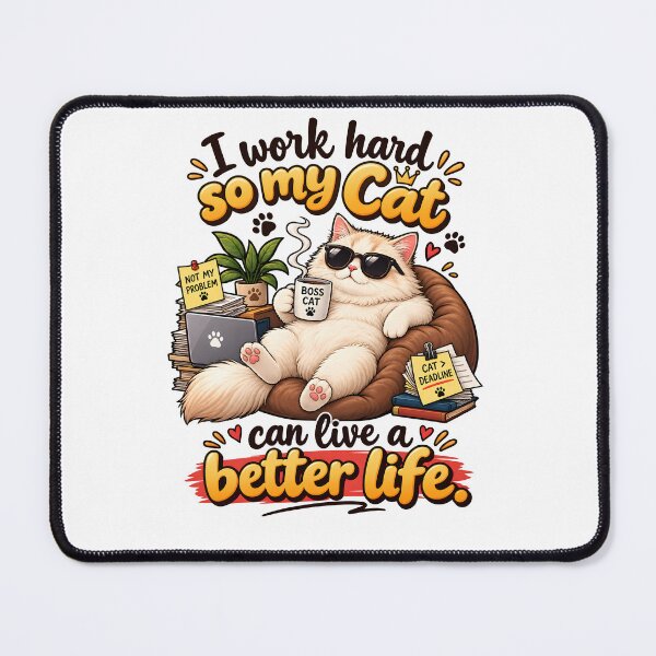 Item preview, I Work Hard So My Cat Can Live a Better Life designed and sold by Glow Wind ⭐⭐⭐⭐⭐.