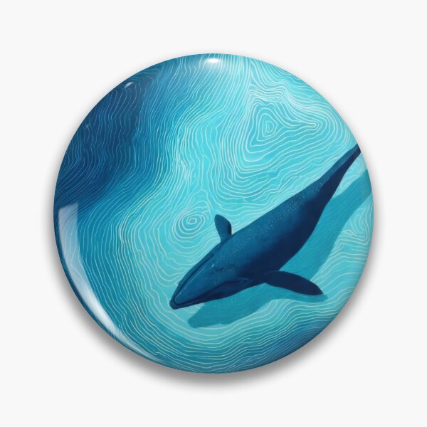 Item preview, Deep Blue Whale Topographic - Ocean Waves & Line Art Illustration designed and sold by Billy Morfo™.
