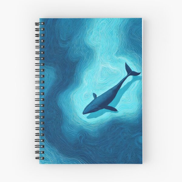 Item preview, Deep Blue Whale Topographic - Ocean Waves & Line Art Illustration designed and sold by Billy Morfo™.