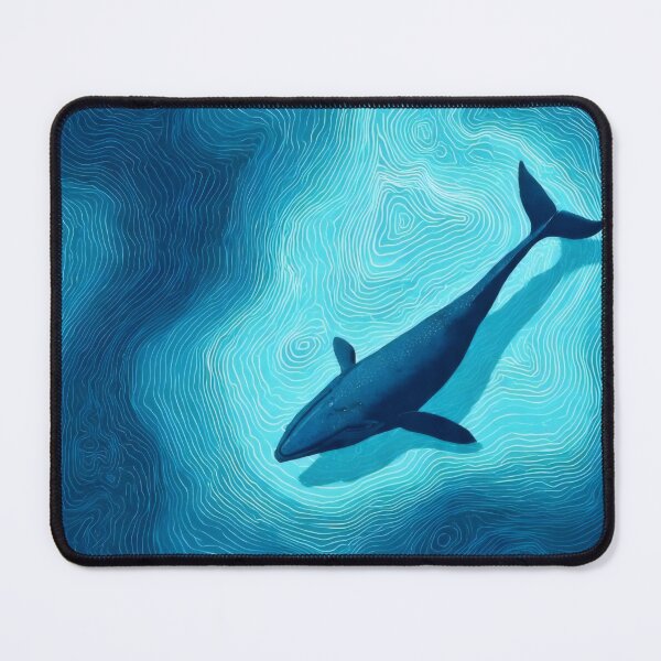 Item preview, Deep Blue Whale Topographic - Ocean Waves & Line Art Illustration designed and sold by Billy Morfo™.