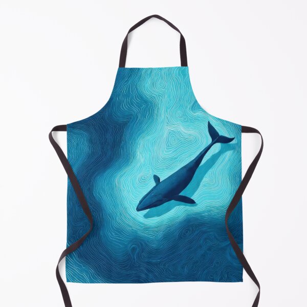 Item preview, Deep Blue Whale Topographic - Ocean Waves & Line Art Illustration designed and sold by Billy Morfo™.