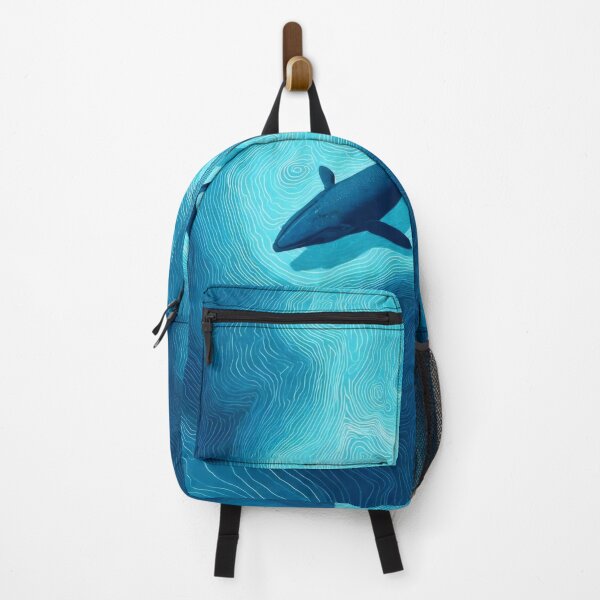 Item preview, Deep Blue Whale Topographic - Ocean Waves & Line Art Illustration designed and sold by Billy Morfo™.