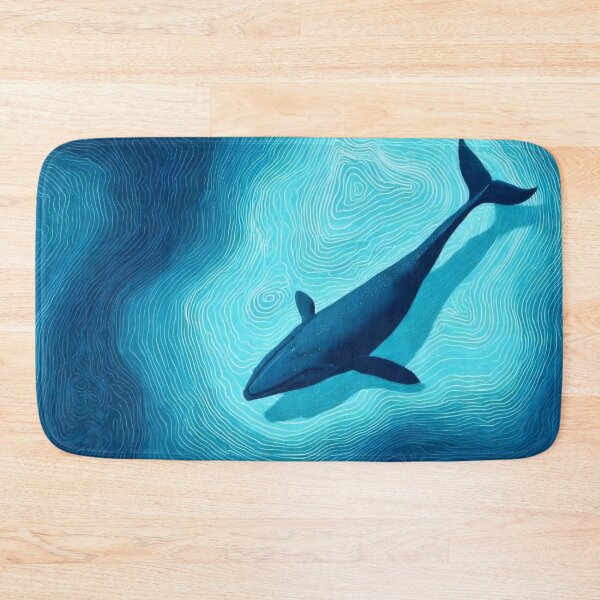 Item preview, Deep Blue Whale Topographic - Ocean Waves & Line Art Illustration designed and sold by Billy Morfo™.