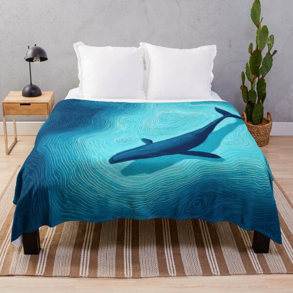Item preview, Deep Blue Whale Topographic - Ocean Waves & Line Art Illustration designed and sold by Billy Morfo™.