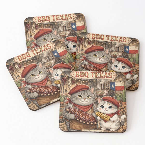 Item preview, Freda and Junior BBQ Texas - Kawaii Texas Grill Cats designed and sold by MAISON SYLVIE.