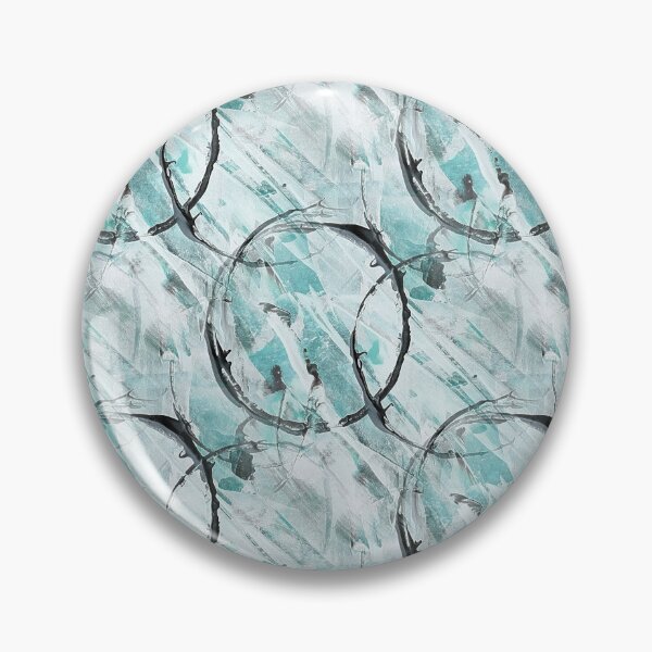 Item preview, Black Circle Grunge Pattern on Aquamarine designed and sold by Artistestella.