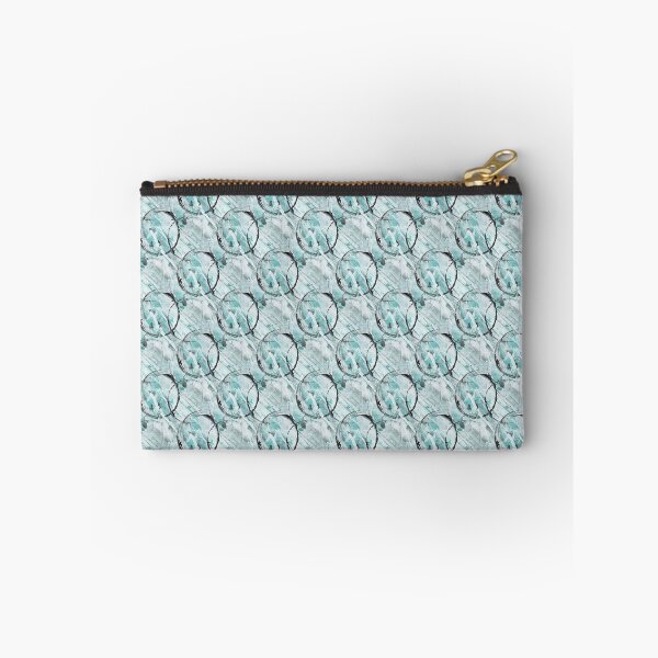 Item preview, Black Circle Grunge Pattern on Aquamarine designed and sold by Artistestella.