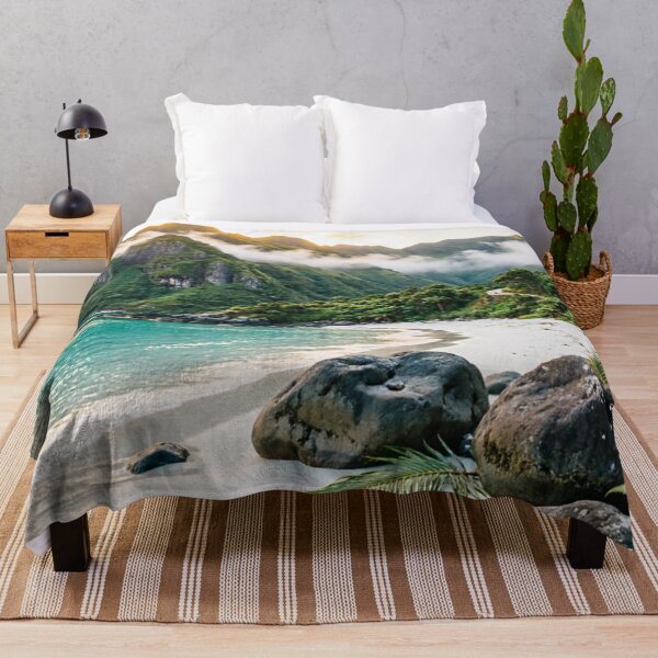 Item preview, Tropical Beach Misty Mountain View designed and sold by IntelliMindDesigns.