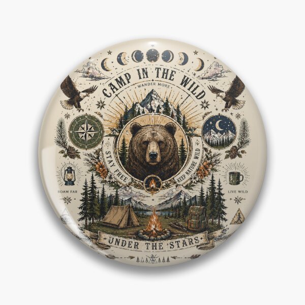 Item preview, Camp In The Wild Under The Stars Retro Poster  designed and sold by Skyrocketz.