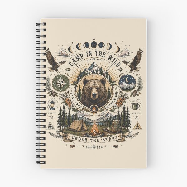 Item preview, Camp In The Wild Under The Stars Retro Poster  designed and sold by Skyrocketz.