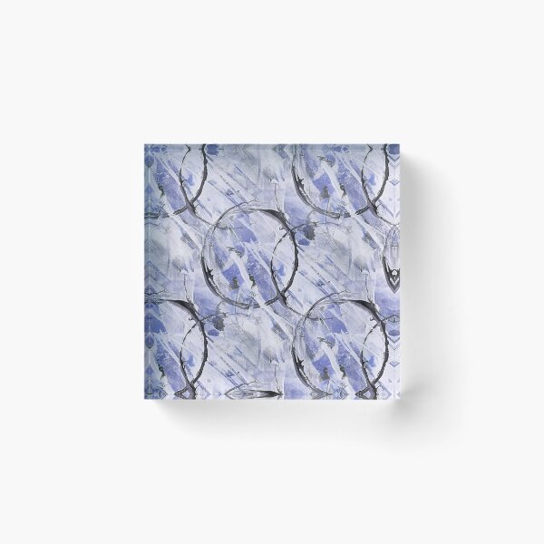 Item preview, Black Circle Grunge Pattern on Blue designed and sold by Artistestella.