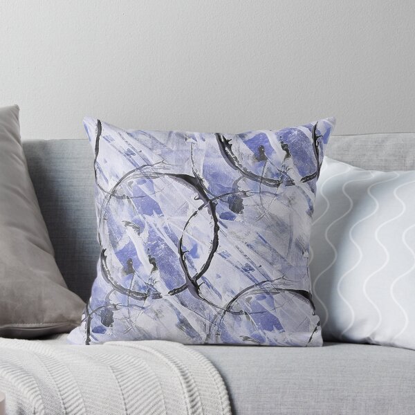 Item preview, Black Circle Grunge Pattern on Blue designed and sold by Artistestella.