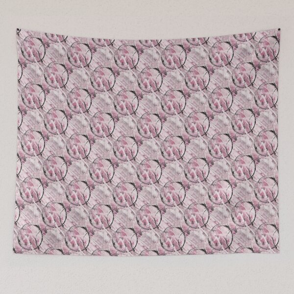 Item preview, Black Circle Grunge Pattern on Pink designed and sold by Artistestella.