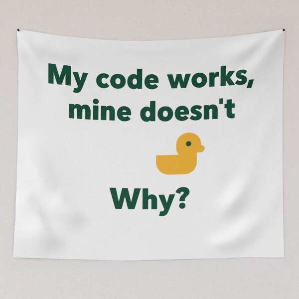 Item preview, My Code Works, Mine Doesn't: Funny Programmer Quote With Rubber Duck Debugging Illustration designed and sold by KanDa-Shop.