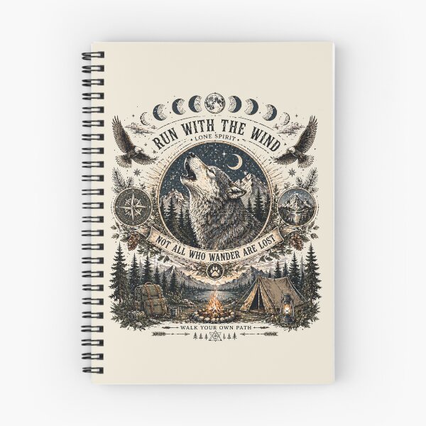 Item preview, Retro Lone Spirit Wolf Camping Aesthetic Art designed and sold by Skyrocketz.