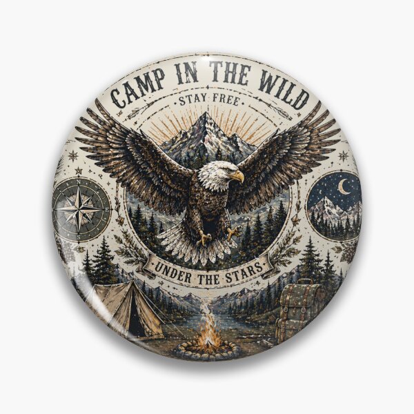 Item preview, Camp In The Wild Majestic Eagle Vintage Poster  designed and sold by Skyrocketz.