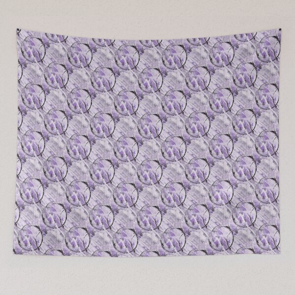 Item preview, Black Circle Grunge Pattern on Purple designed and sold by Artistestella.