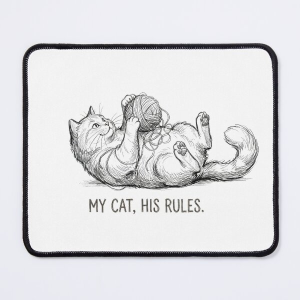 Item preview, My Cat His Rules - Funny Sketch of a Cute Cat Playing designed and sold by tomsze12.