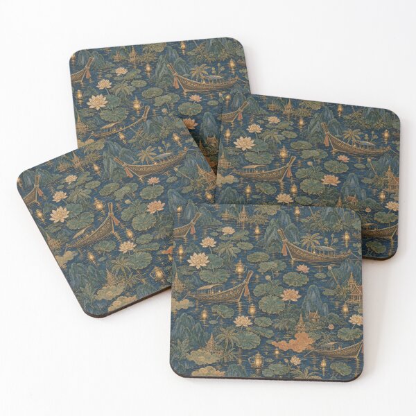 Item preview, Thai River Lotus Seamless Pattern designed and sold by Thanat Pattern Studio.