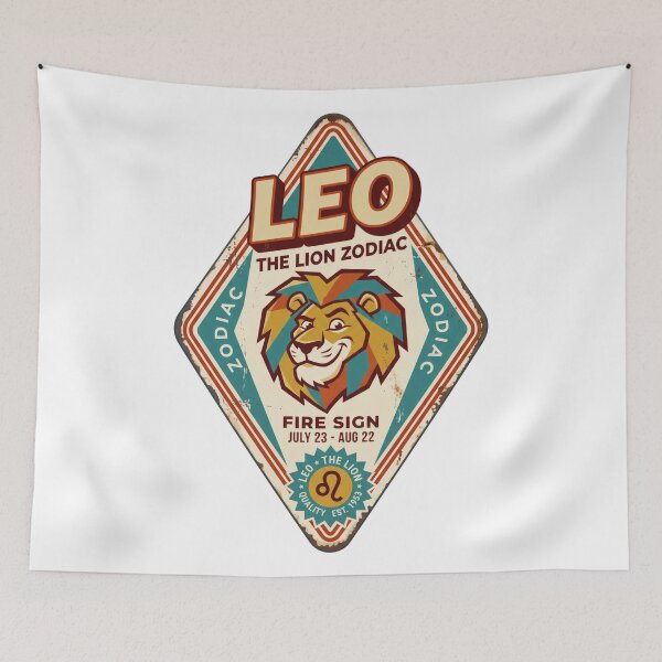 Item preview, Vintage Leo Sign Mid Century Retro Tin Zodiac designed and sold by Osmose-Studio ⭐⭐⭐⭐⭐.