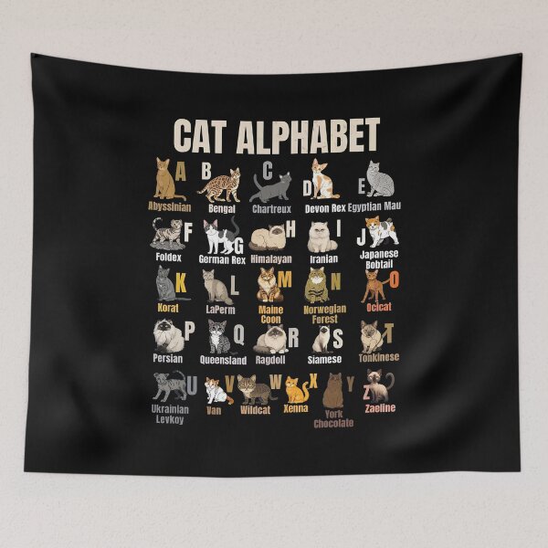 Item preview, Cat Alphabet Illustration with Breed Names designed and sold by Dmo3HarkoArt.