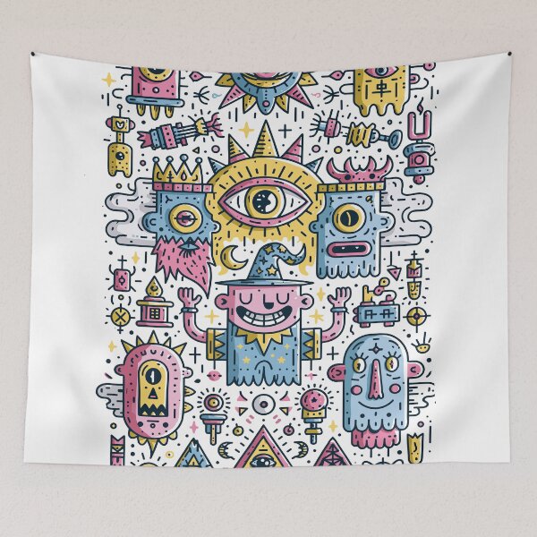 Item preview, Mystic Doodle Creatures Surreal Art Design designed and sold by Romgora.