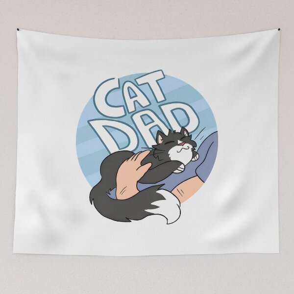 Item preview, Cat Dad Holding Fluffy Cat Text Art designed and sold by Dmo3HarkoArt.