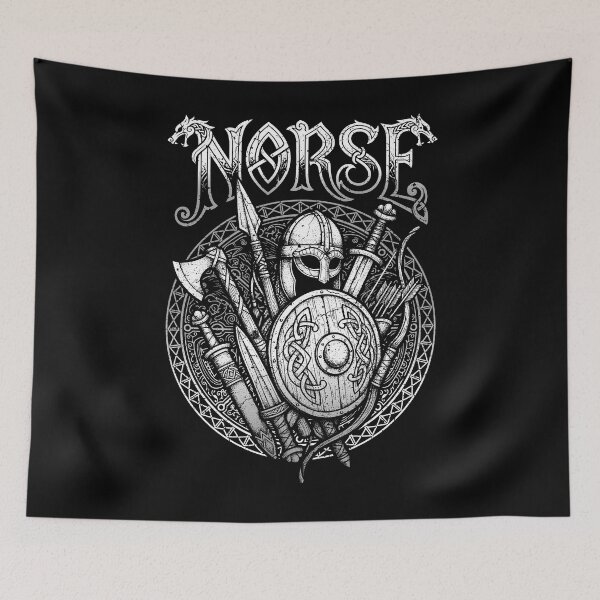 Item preview, Norse Mythology Viking Warrior Weapons Vintage Runes designed and sold by GrandeDuc.